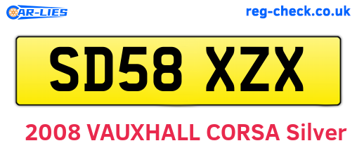 SD58XZX are the vehicle registration plates.