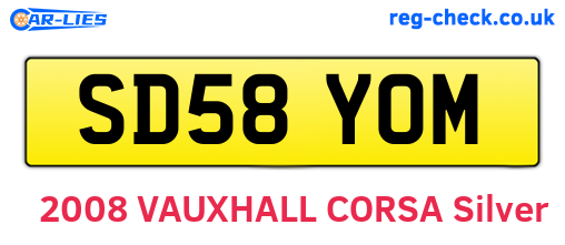 SD58YOM are the vehicle registration plates.