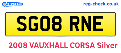 SG08RNE are the vehicle registration plates.