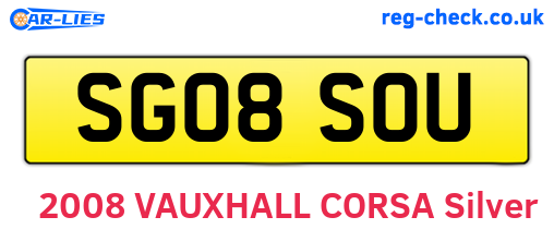 SG08SOU are the vehicle registration plates.
