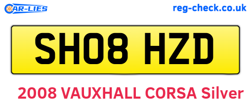 SH08HZD are the vehicle registration plates.