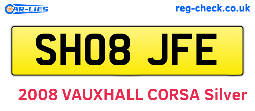 SH08JFE are the vehicle registration plates.