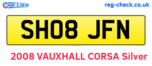 SH08JFN are the vehicle registration plates.