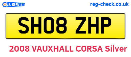 SH08ZHP are the vehicle registration plates.