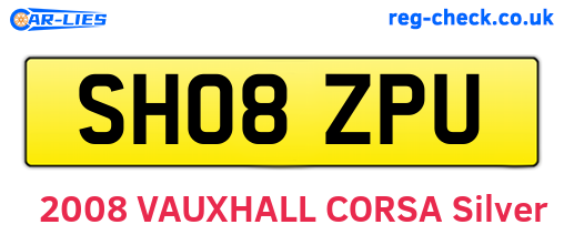 SH08ZPU are the vehicle registration plates.