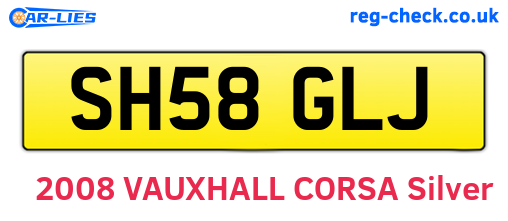 SH58GLJ are the vehicle registration plates.