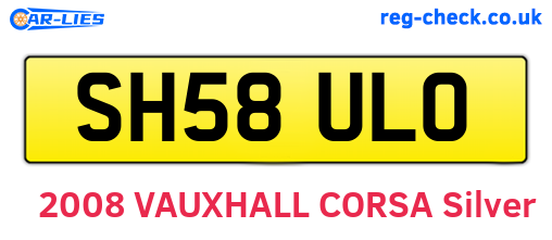 SH58ULO are the vehicle registration plates.