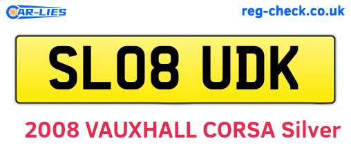 SL08UDK are the vehicle registration plates.