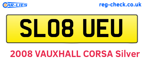SL08UEU are the vehicle registration plates.