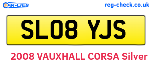 SL08YJS are the vehicle registration plates.