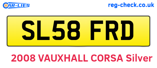 SL58FRD are the vehicle registration plates.