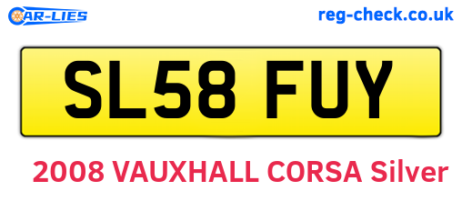 SL58FUY are the vehicle registration plates.