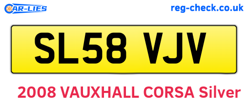 SL58VJV are the vehicle registration plates.
