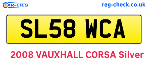 SL58WCA are the vehicle registration plates.