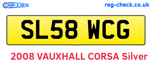 SL58WCG are the vehicle registration plates.