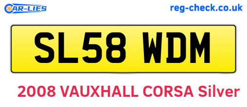 SL58WDM are the vehicle registration plates.