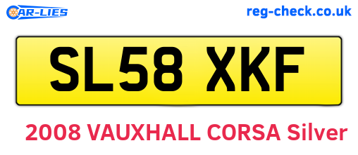 SL58XKF are the vehicle registration plates.