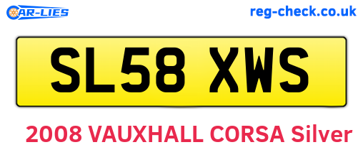 SL58XWS are the vehicle registration plates.
