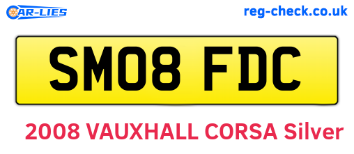 SM08FDC are the vehicle registration plates.
