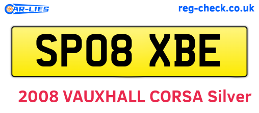 SP08XBE are the vehicle registration plates.
