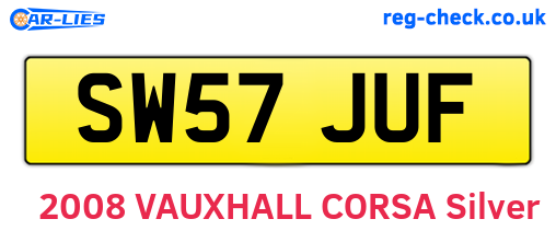 SW57JUF are the vehicle registration plates.