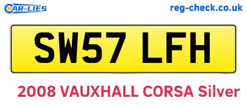 SW57LFH are the vehicle registration plates.