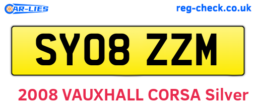 SY08ZZM are the vehicle registration plates.