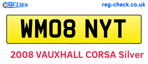 WM08NYT are the vehicle registration plates.