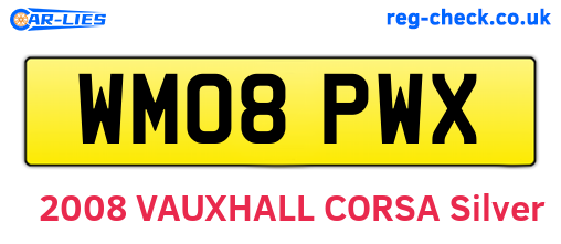 WM08PWX are the vehicle registration plates.
