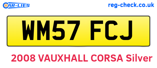 WM57FCJ are the vehicle registration plates.