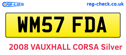 WM57FDA are the vehicle registration plates.