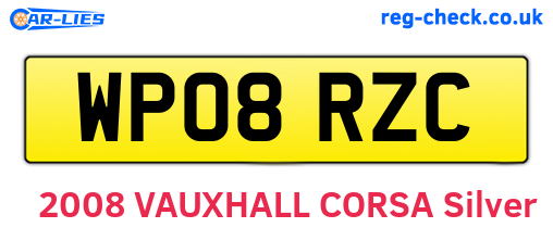 WP08RZC are the vehicle registration plates.