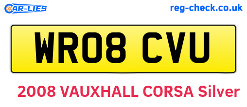 WR08CVU are the vehicle registration plates.
