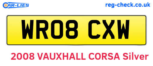 WR08CXW are the vehicle registration plates.