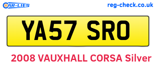 YA57SRO are the vehicle registration plates.
