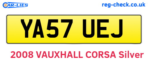 YA57UEJ are the vehicle registration plates.