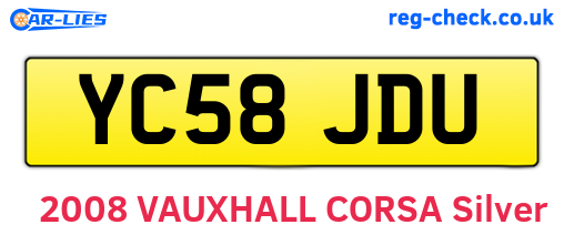 YC58JDU are the vehicle registration plates.