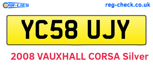 YC58UJY are the vehicle registration plates.