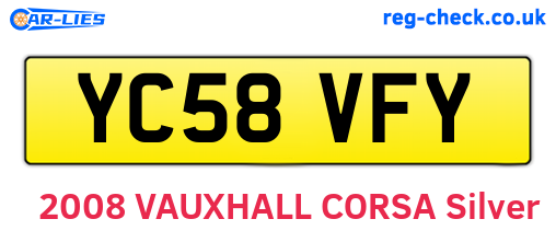 YC58VFY are the vehicle registration plates.