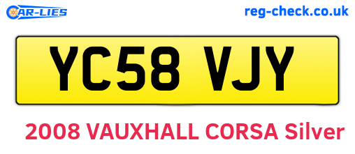 YC58VJY are the vehicle registration plates.