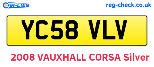 YC58VLV are the vehicle registration plates.
