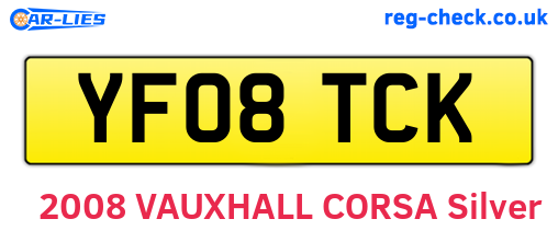 YF08TCK are the vehicle registration plates.