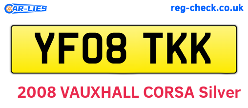 YF08TKK are the vehicle registration plates.