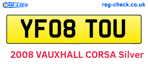 YF08TOU are the vehicle registration plates.