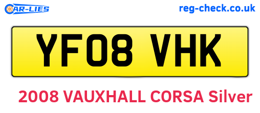 YF08VHK are the vehicle registration plates.