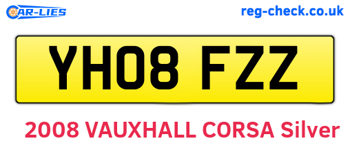 YH08FZZ are the vehicle registration plates.