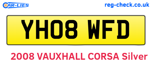 YH08WFD are the vehicle registration plates.