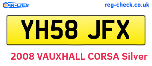 YH58JFX are the vehicle registration plates.