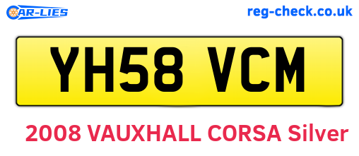 YH58VCM are the vehicle registration plates.