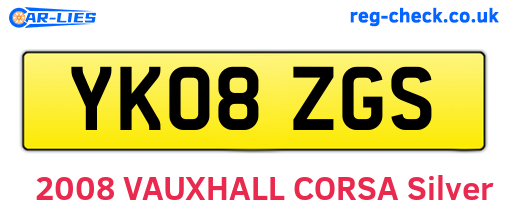 YK08ZGS are the vehicle registration plates.